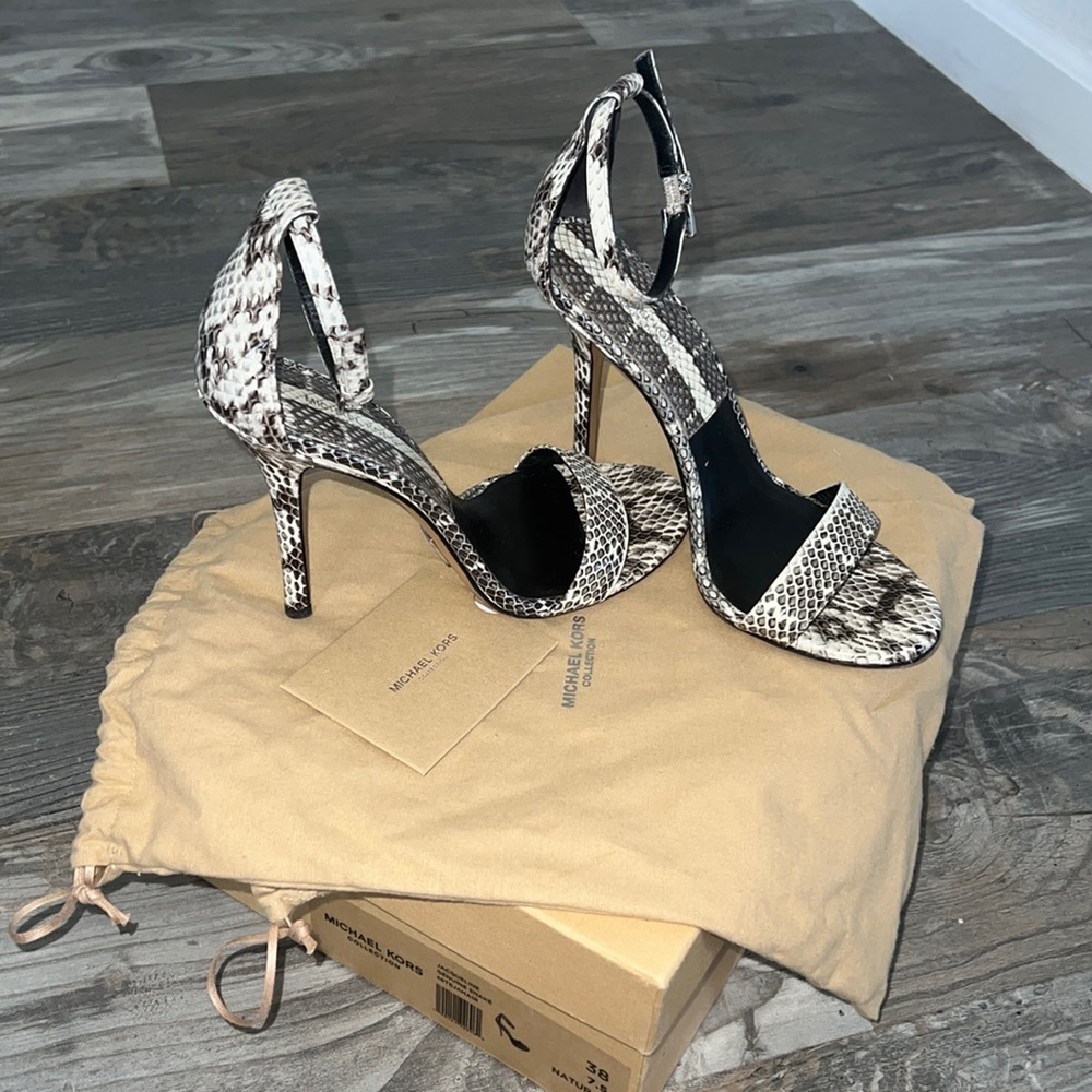 Michael Kors Jacqueline Genuine Snake Heels